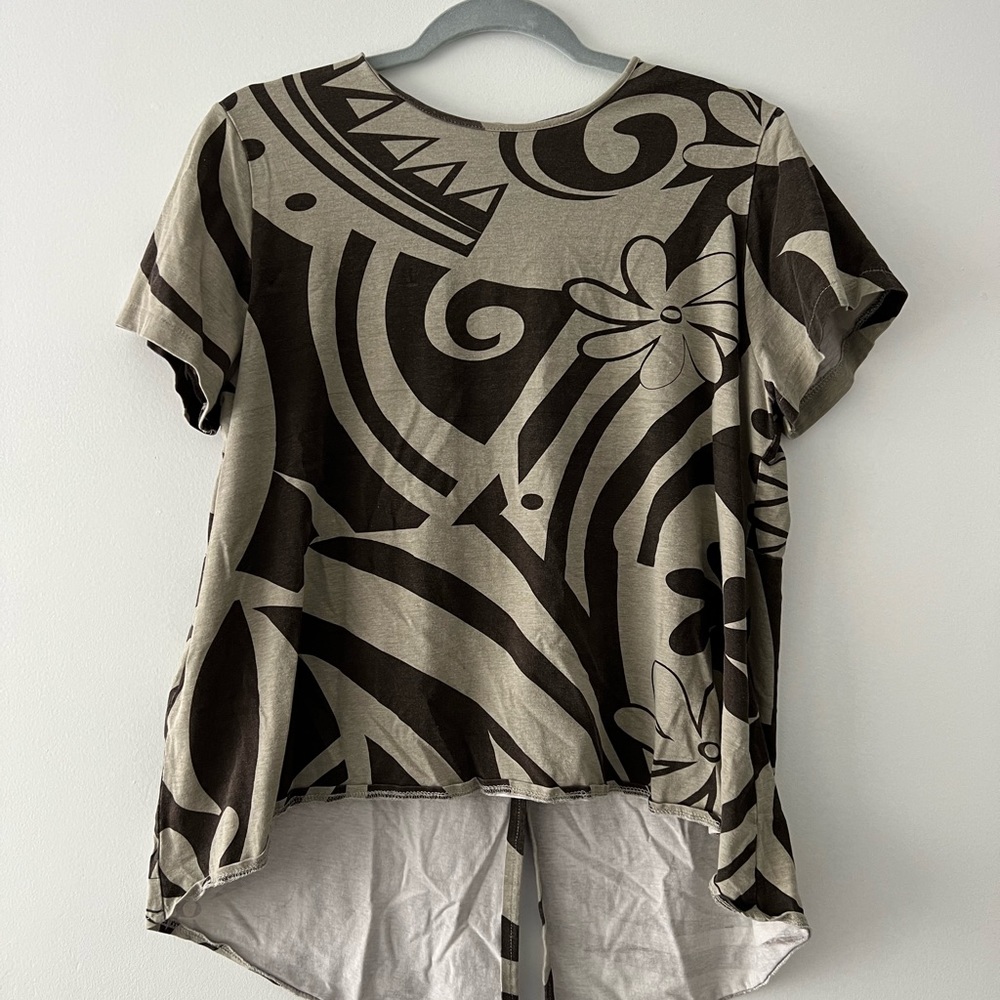 Ciel Blue Brown Tiare Top